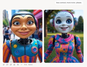Grok's interpretation of "funny, silly, provocative image that connotes AI"